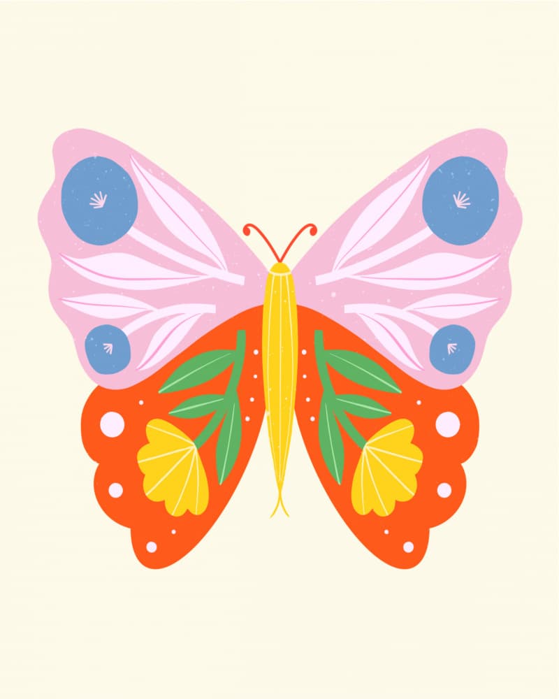 Floral Butterfly by Melissa Donne — canvas wall art