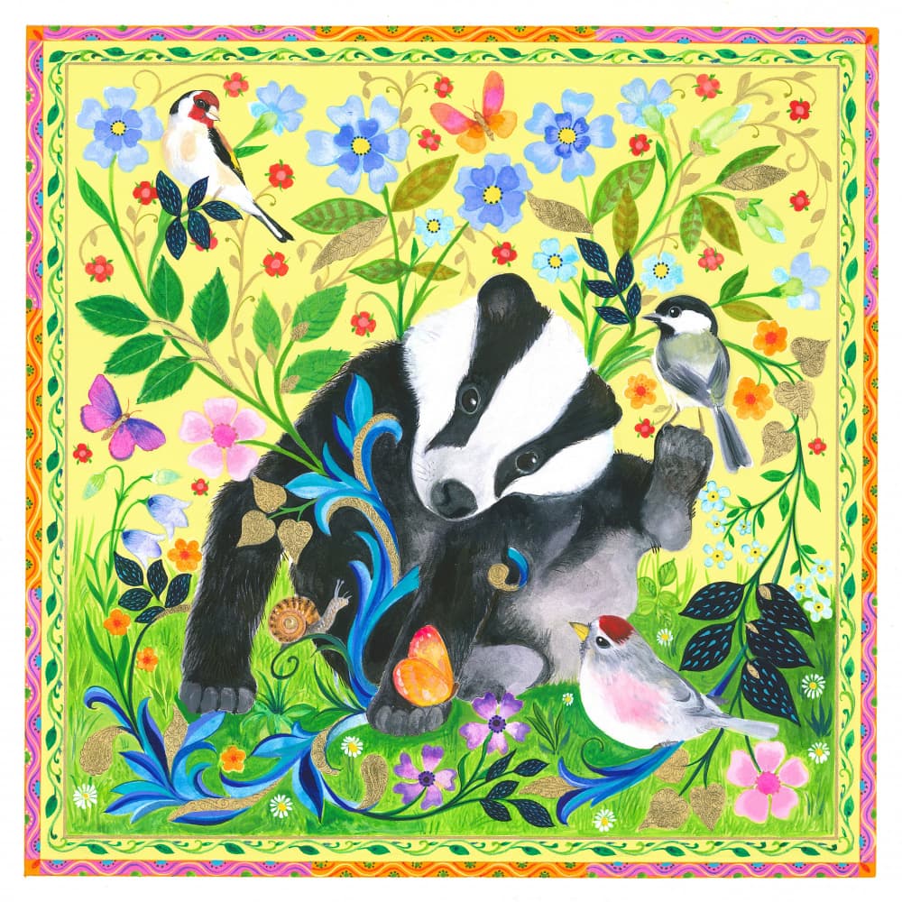The Baby Badger Garden by Isabelle Brent — canvas wall art