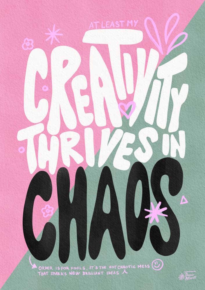 Creative Chaos Quote by Baroo Bloom — canvas wall art