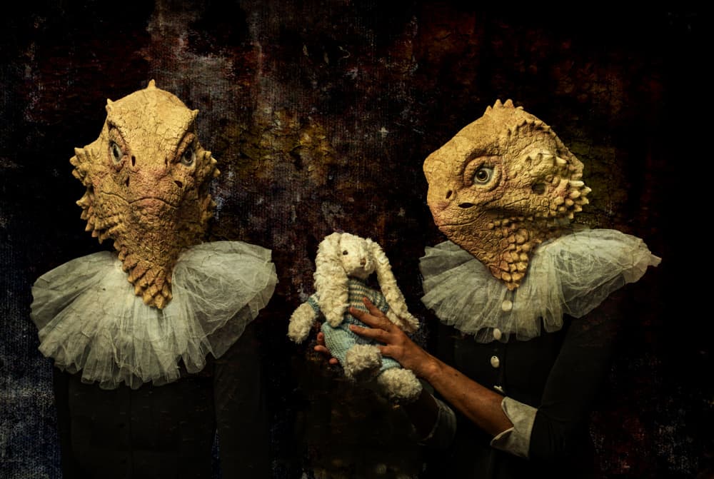 Surreal Lizard Children by Rachel Pansky — canvas wall art