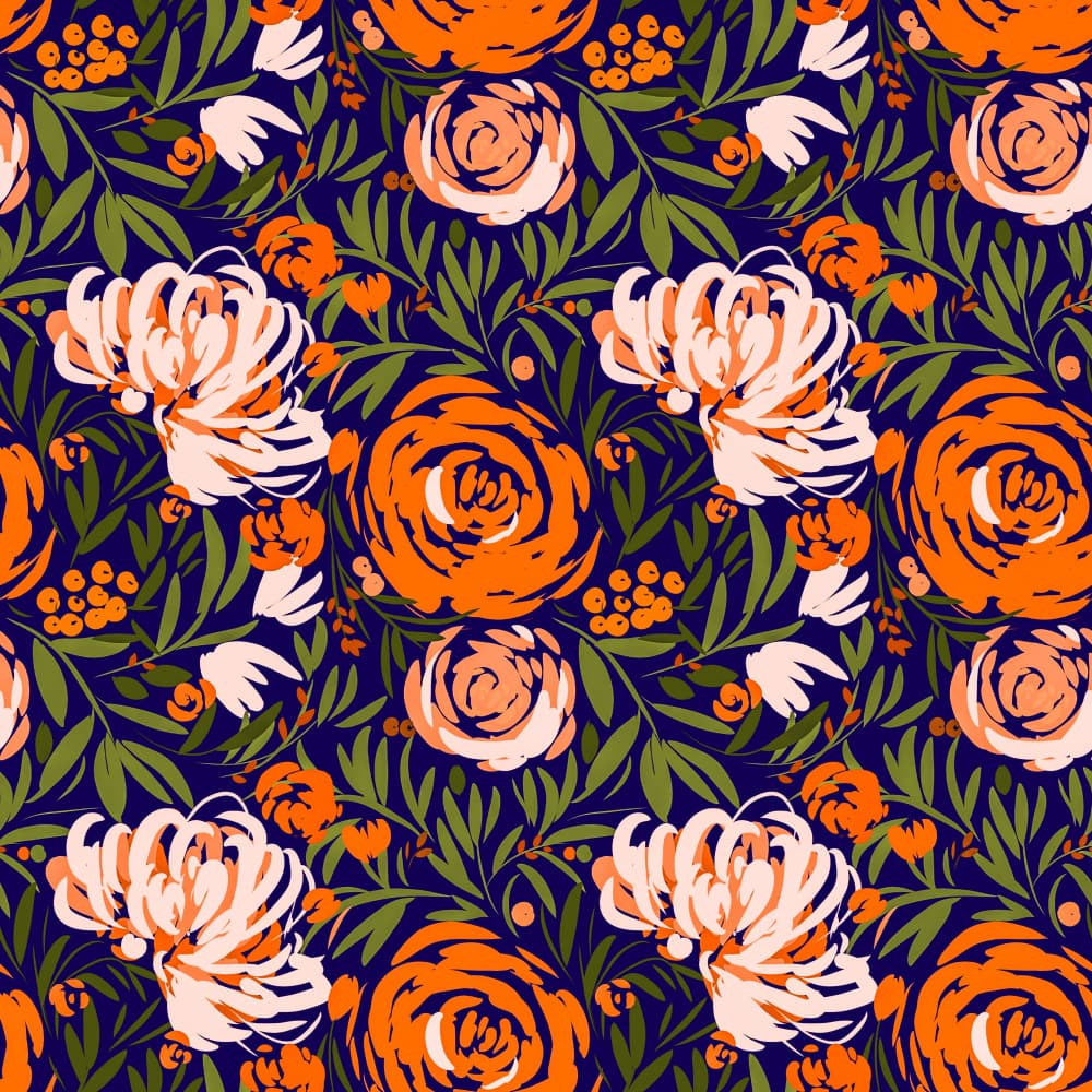Midnight Garden Floral by Josie George — canvas wall art