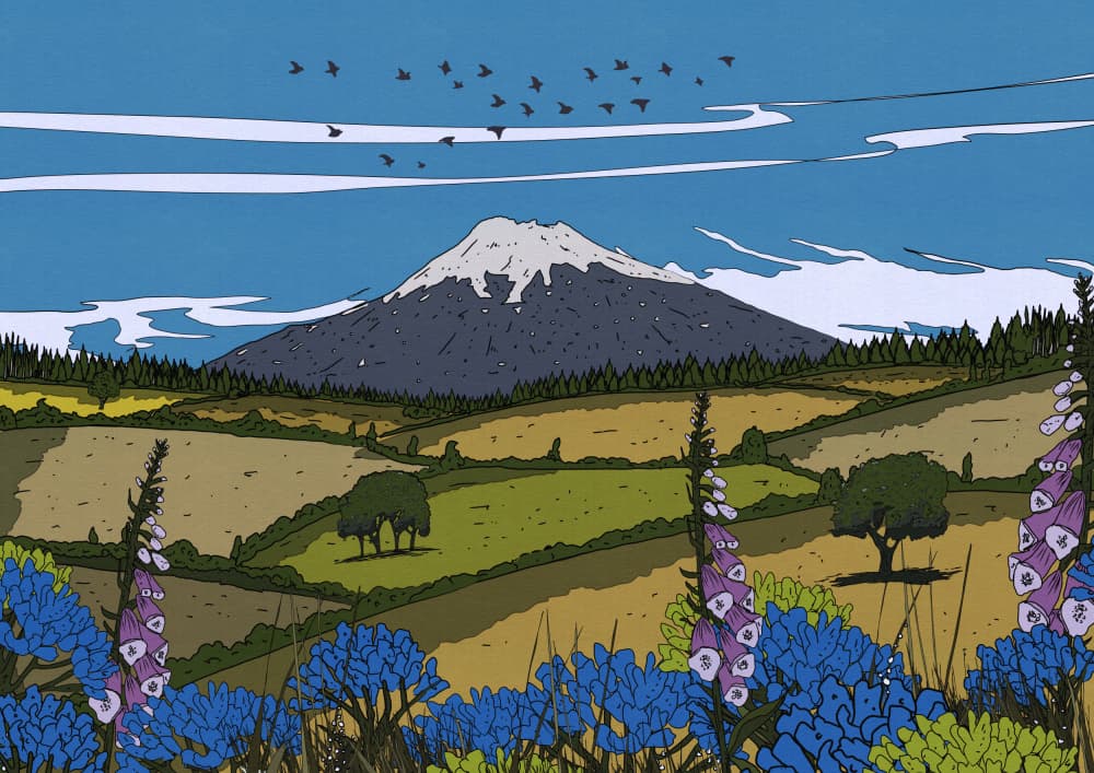 Vibrant Mountain Landscape by Nicholas — canvas wall art