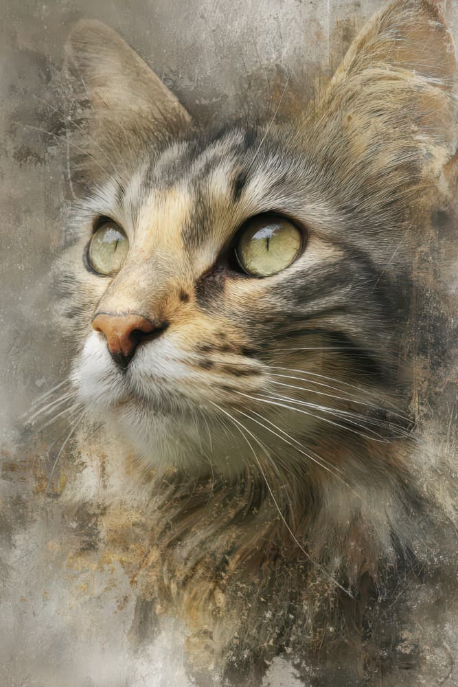 Elegant Tabby Cat by Rafal Kulik — canvas wall art