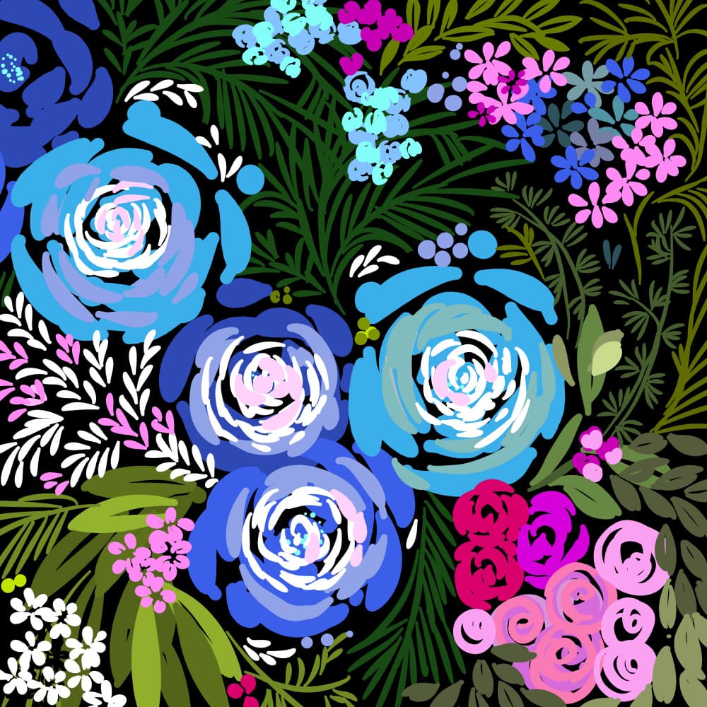 Vibrant Floral Brushstrokes by Josie George — canvas wall art