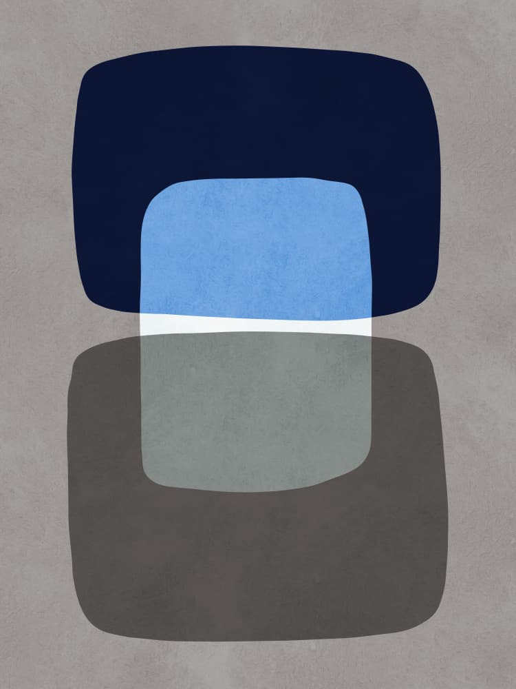 Abstract Blue Gray Stack by Vitor Costa — canvas wall art