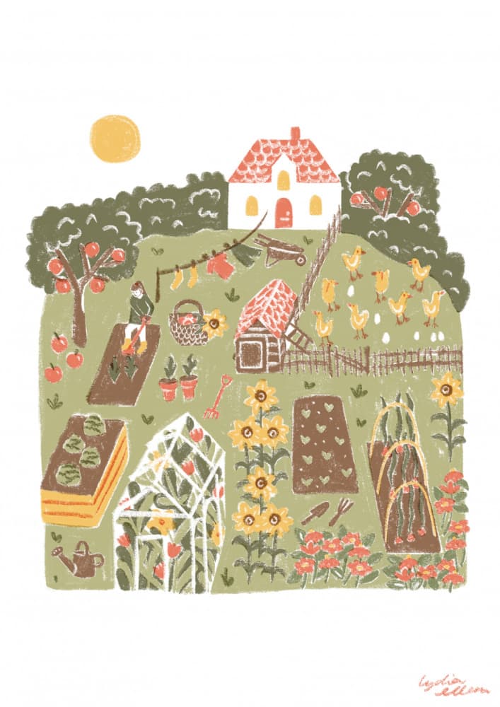 Idyllic Country Garden by Lydia Greaves — canvas wall art