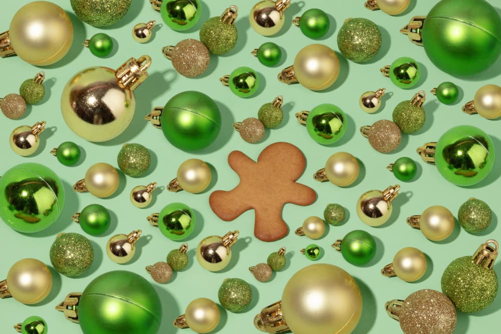 Gingerbread Christmas Ornaments by Julia Ramiro — canvas wall art
