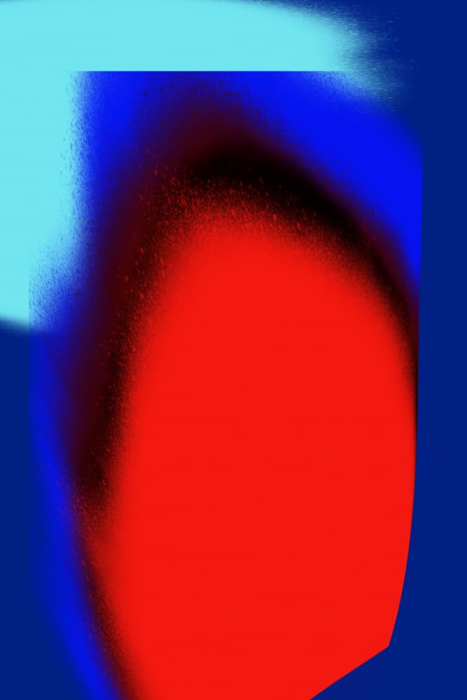 Fluid Red Blue Abstract by Jilli Darling — canvas wall art