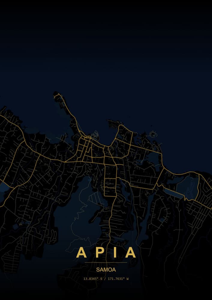 Apia Glowing Streets by HUGO — canvas wall art
