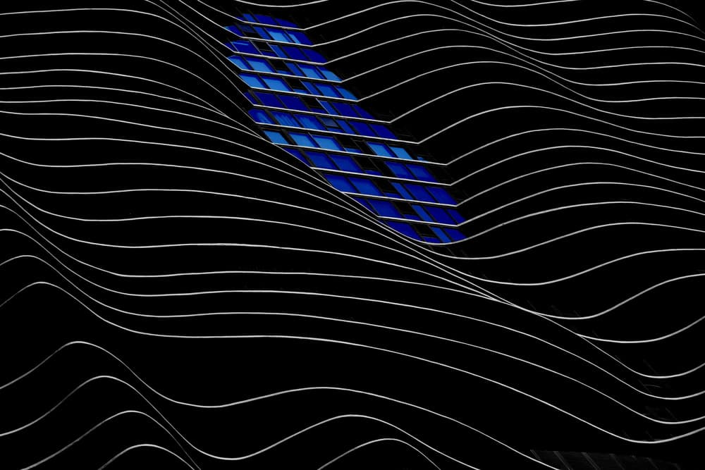 Geometric Blue Waves by Ivan Huang — canvas wall art