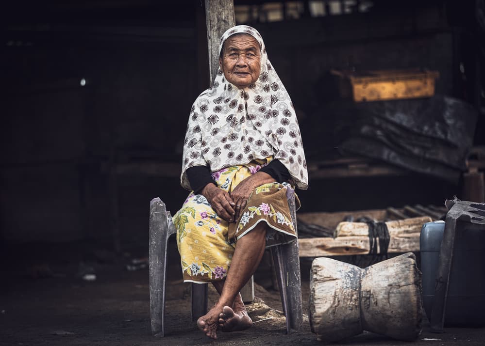 Serene Old Woman by Marco Tagliarino — canvas wall art