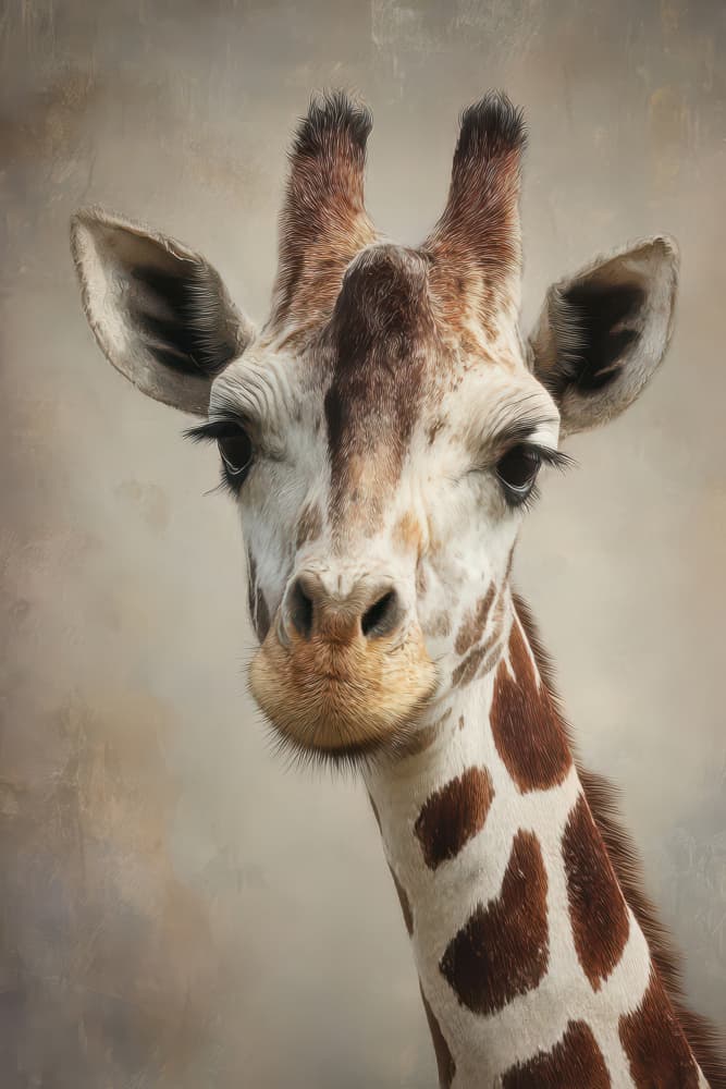 Gentle Giraffe Portrait by Rafal Kulik — canvas wall art