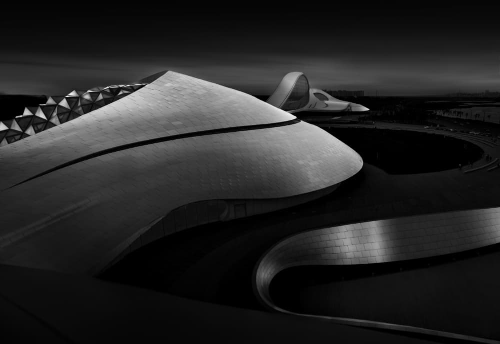 Futuristic Curved Architecture by Anna Zhang — canvas wall art