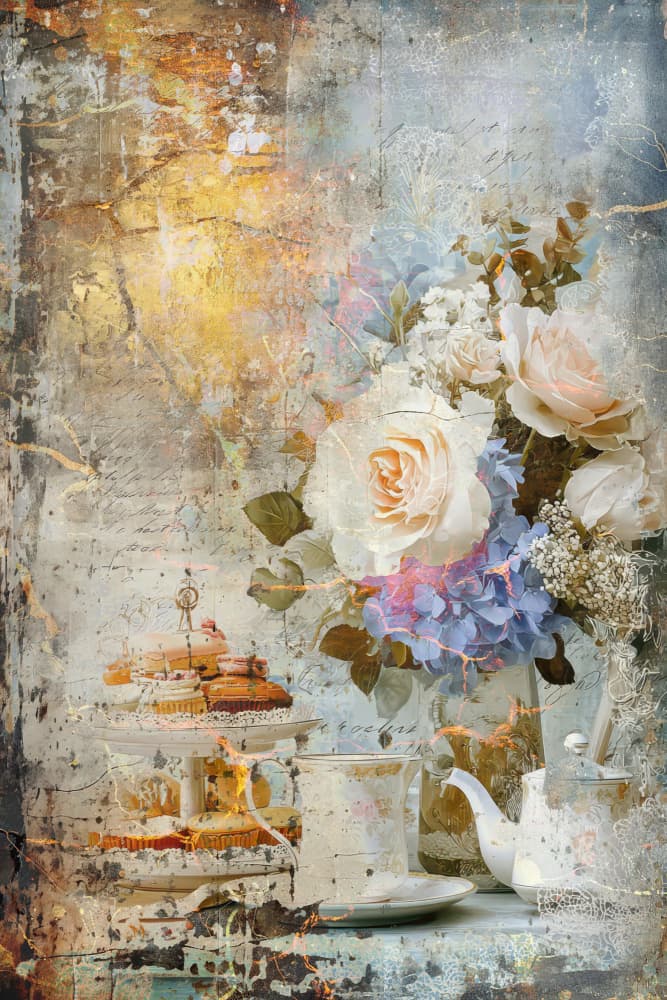 Shabby Chic Tea Time by Rafal Kulik — canvas wall art