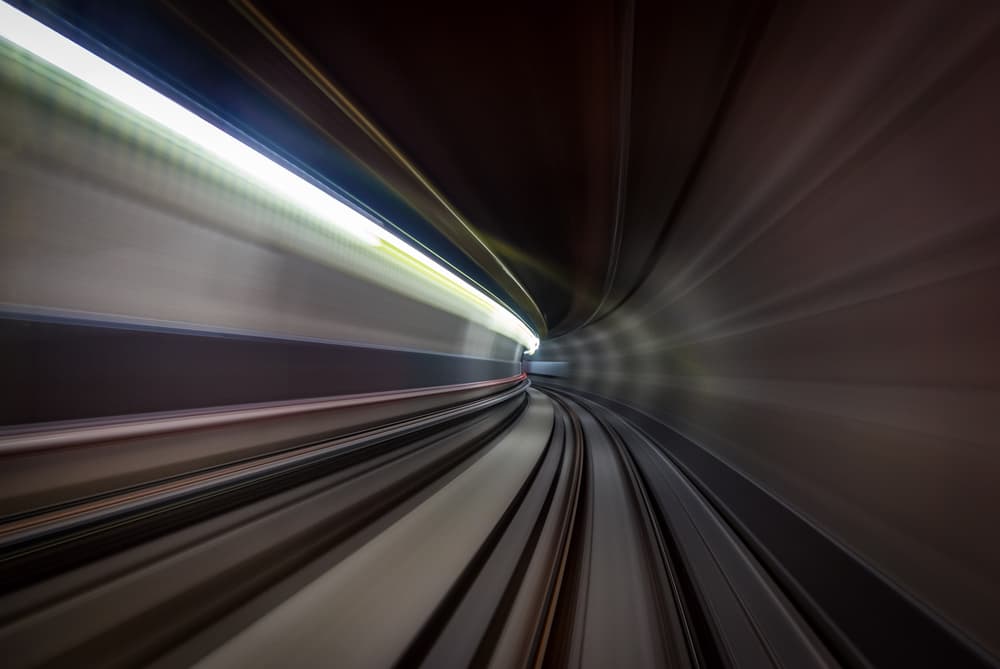 Curved Subway Motion by Sus Bogaerts — canvas wall art