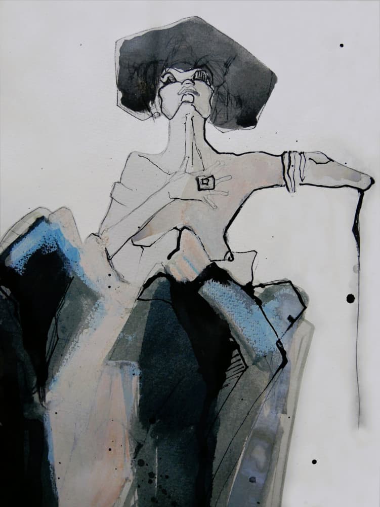 Expressive Woman Hat by Doris Schmitz — canvas wall art