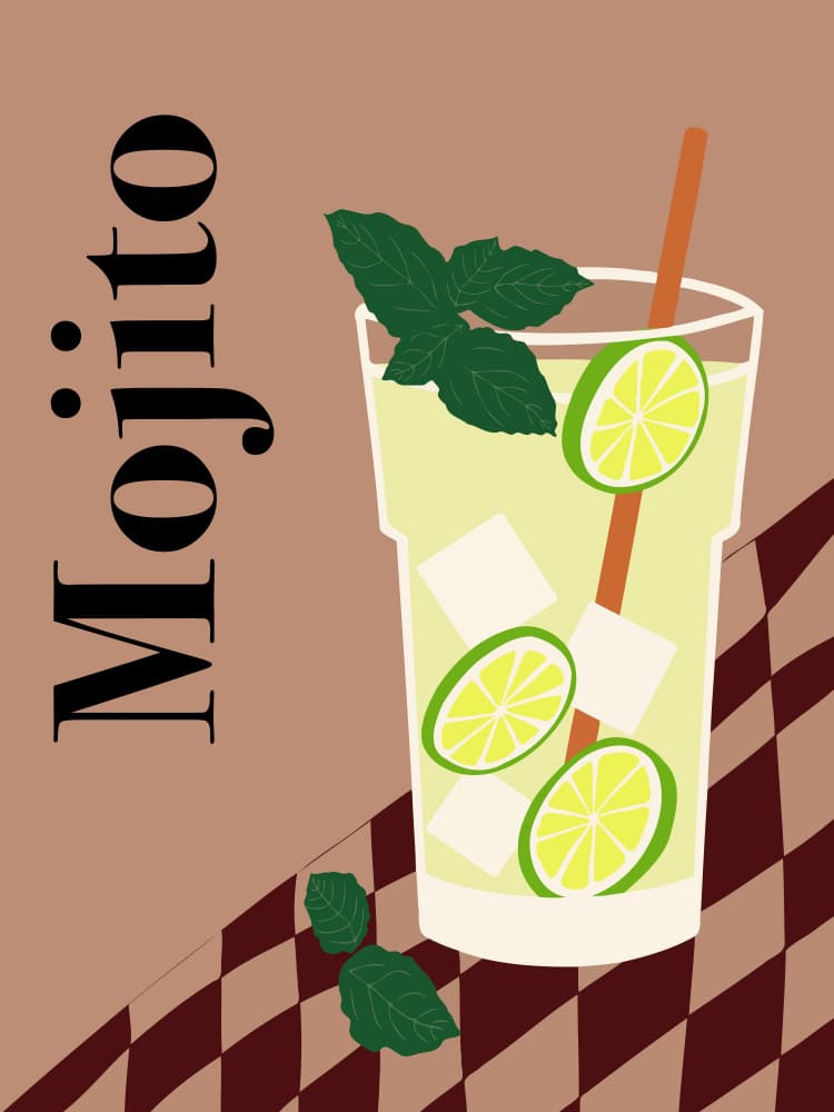 Mojito Lime Mint by Miho Art Studio — canvas wall art