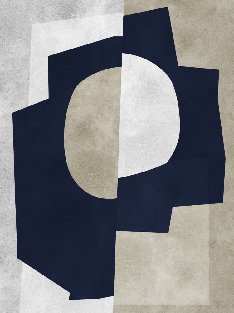 Modern Navy Geometry by Vitor Costa — canvas wall art