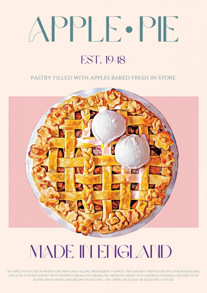 Warm Apple Pie with Ice Cream by Nazma Khokhar — canvas wall art