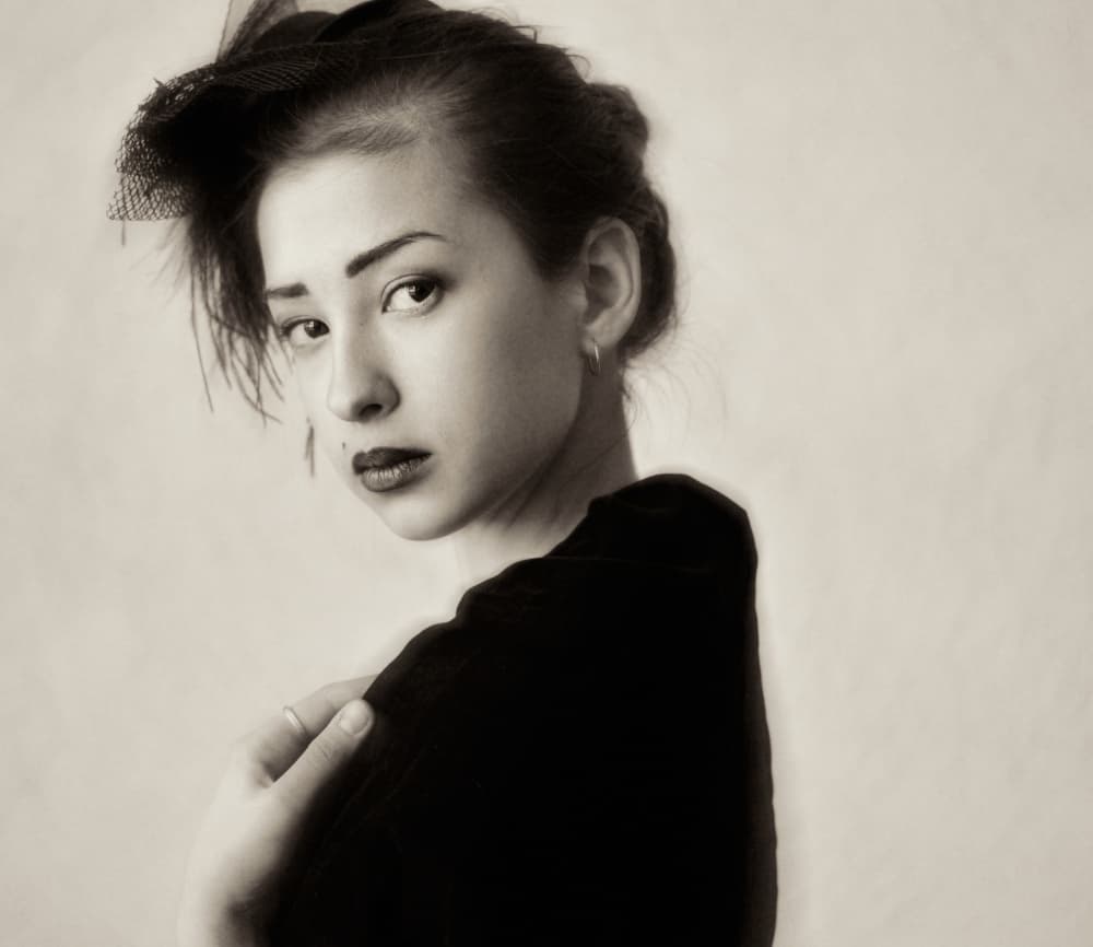 Mysterious Sepia Portrait by Svetlana Melik-Nubarova — canvas wall art
