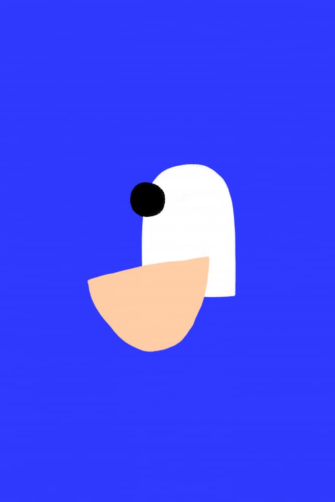 Minimalist Blue Profile by Maren Gross — canvas wall art