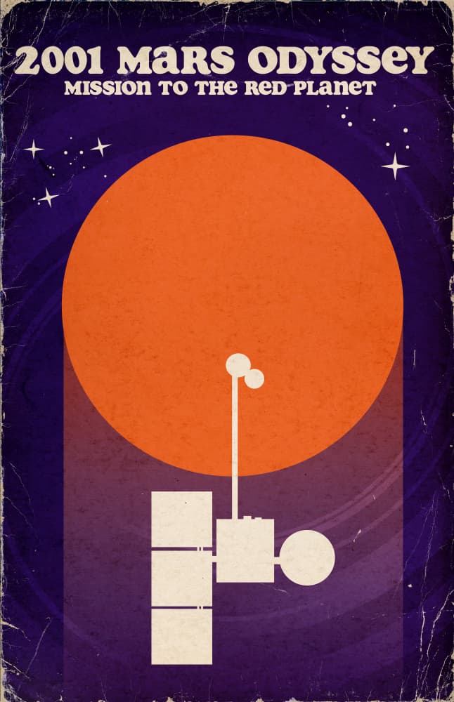 Vintage Mars Odyssey by Nicholas — canvas wall art