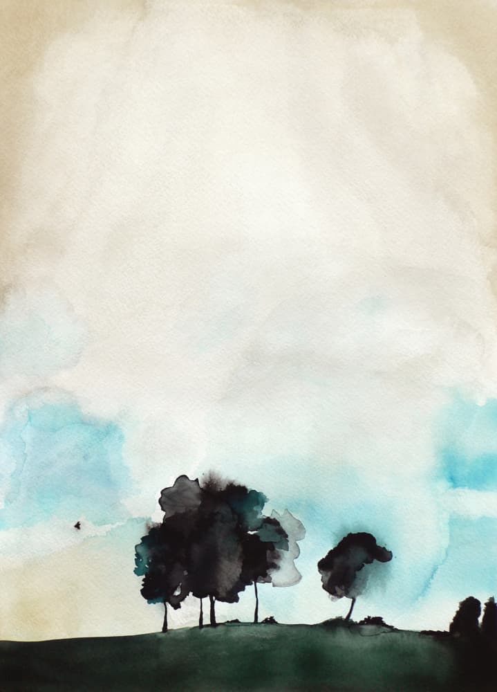 Serene Horizon Trees by Christine Lindstrom — canvas wall art