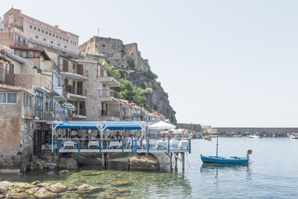 Cliffside Waterfront Restaurant by Photolovers — canvas wall art