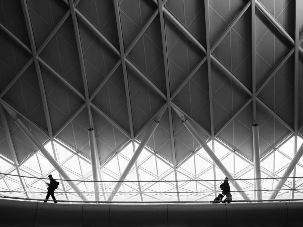 Modern Geometric Walkway Silhouettes by IKUMI FUKAZAWA — canvas wall art