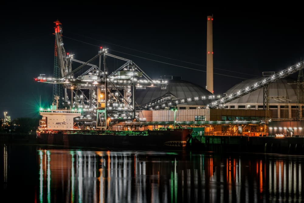 Glowing Industrial Port by Jürgen Muß — canvas wall art