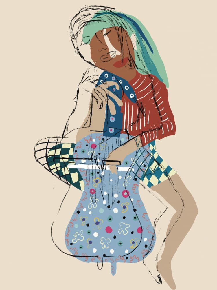Serene Cello Player by GIovanna Gil Alves — canvas wall art