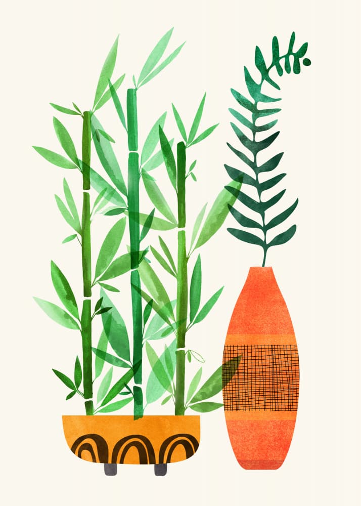 Bamboo and Fern 2 by Kristian Gallagher — canvas wall art