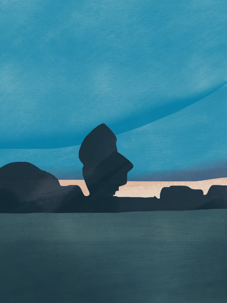 Serene Coastal Silhouette by Little Dean — canvas wall art