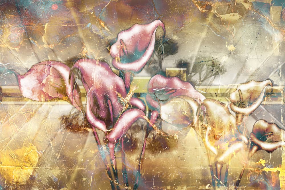 Ethereal Gold Lilies by Rafal Kulik — canvas wall art