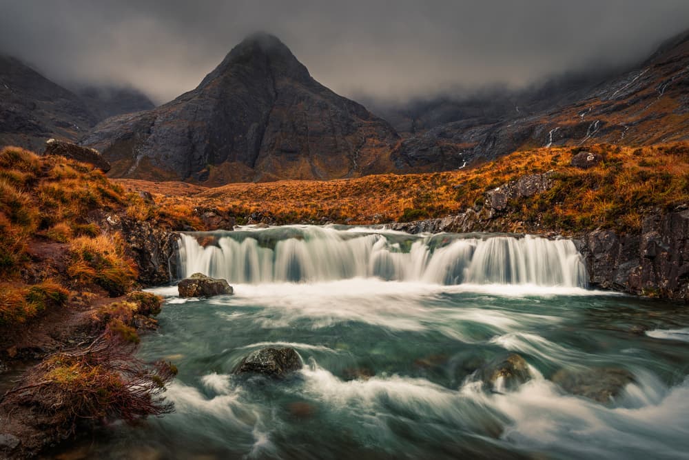 Autumn Mountain Falls by Adrian Popan — canvas wall art