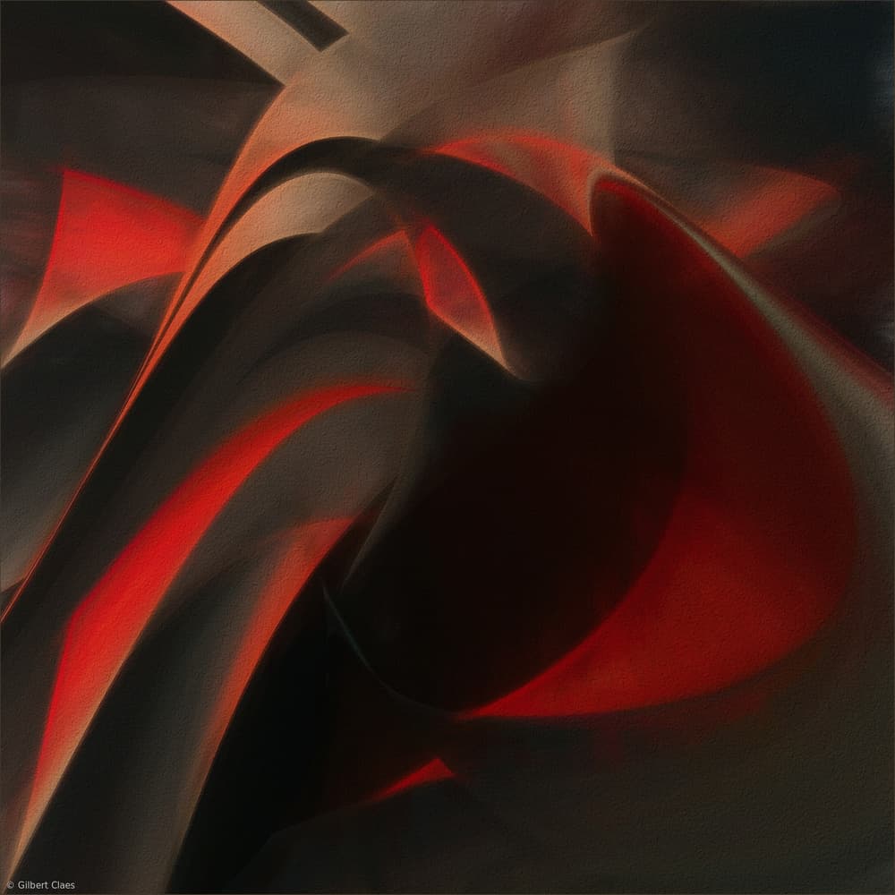 Modern Red Abstract by Gilbert Claes — canvas wall art
