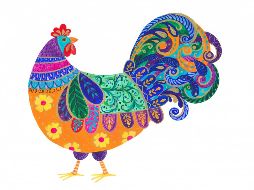 Vibrant Rooster by Isabelle Brent — canvas wall art