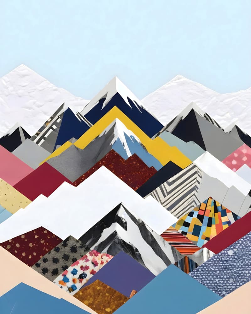 Colorful Geometric Mountains by Uma Gokhale — canvas wall art