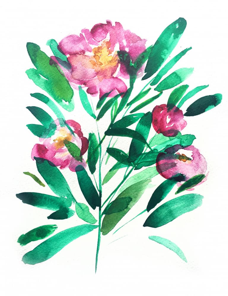 Vibrant Pink Watercolors by Christine Lindstrom — canvas wall art