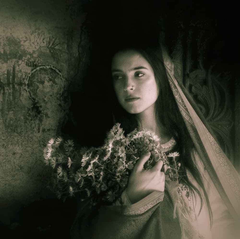Moody Floral Portrait by Aurelian — canvas wall art