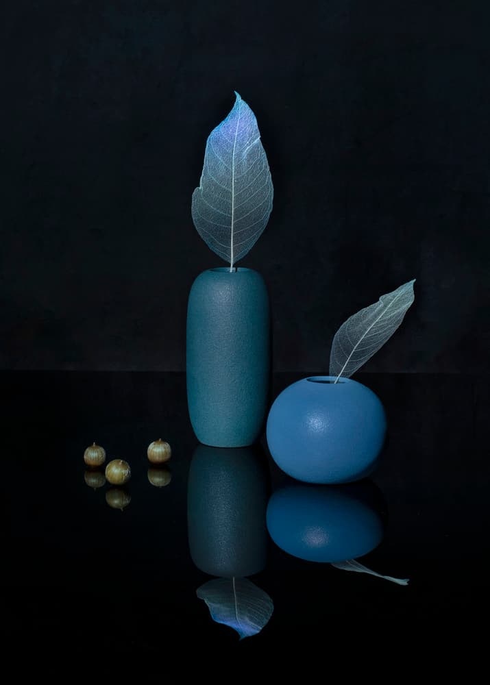Elegant Blue Still Life by Ming Chen — canvas wall art