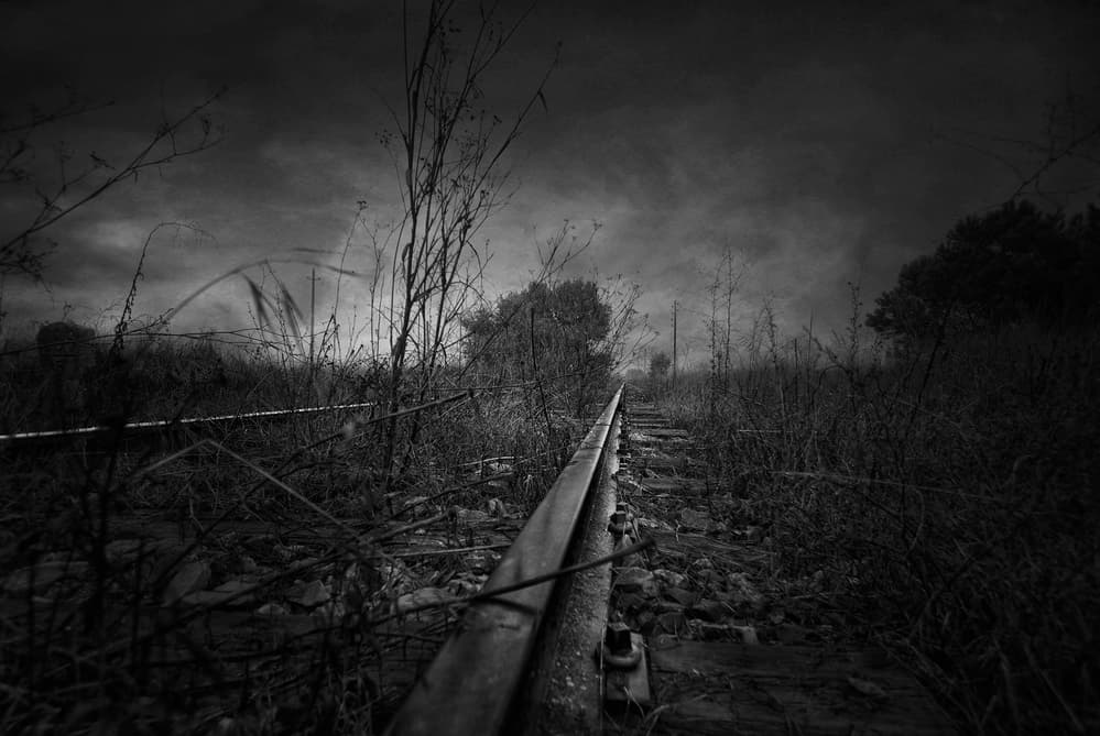 Dark Abandoned Tracks by Jose C. Lobato — canvas wall art