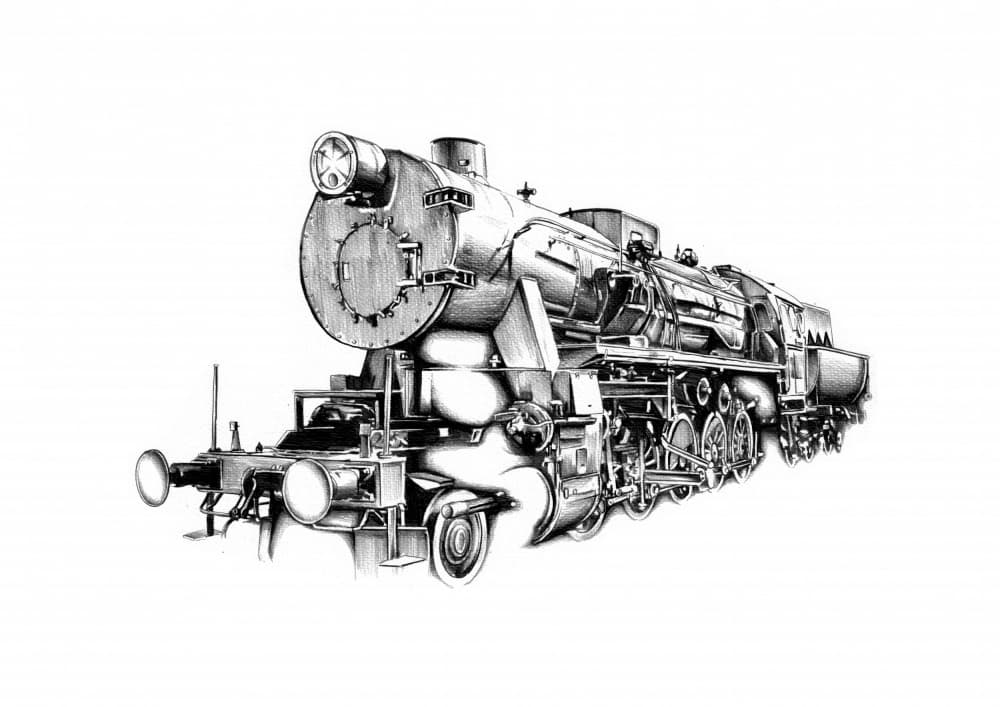 Classic Steam Locomotive by Kulik — canvas wall art