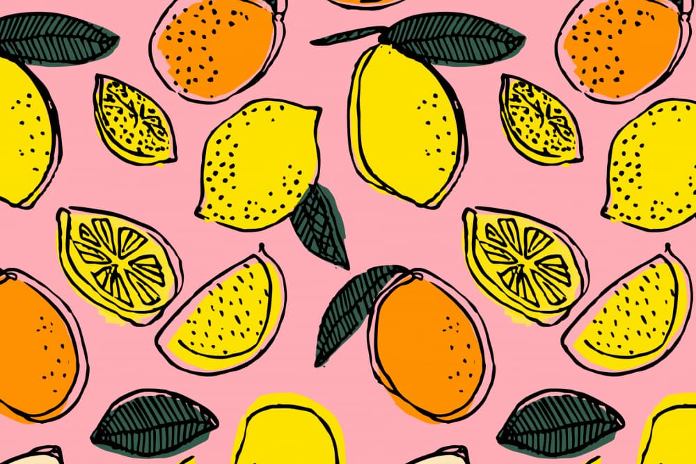 Zesty Fruit Pattern by Treechild — canvas wall art