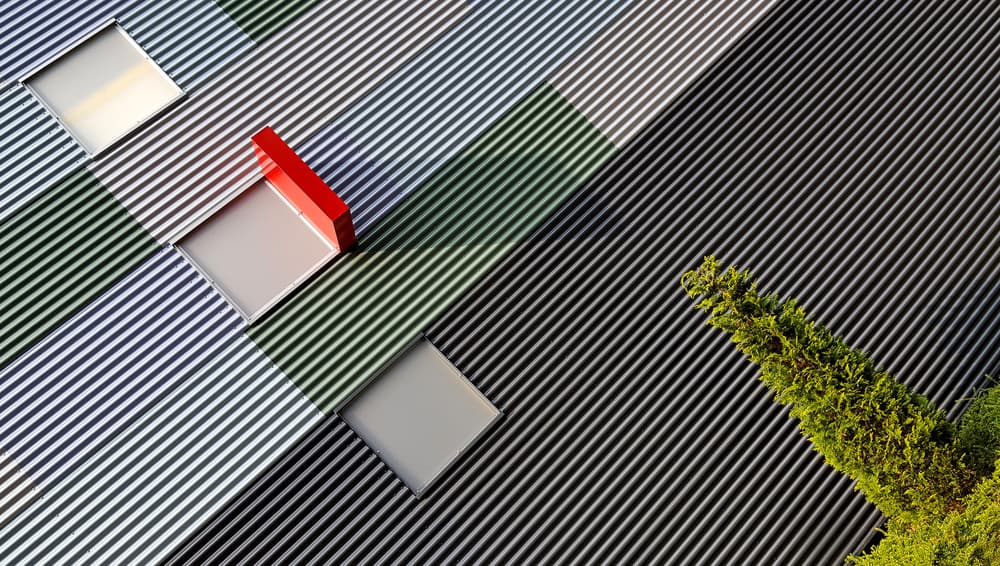 Modern Geometric Red Accent by Huib Limberg — canvas wall art