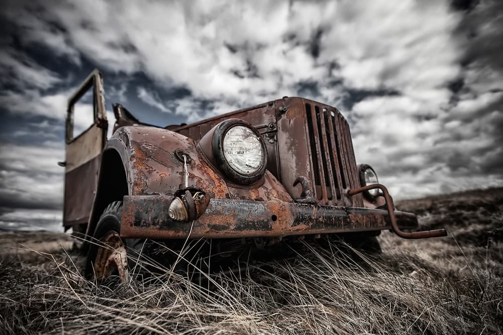 Abandoned Rusty Desert Jeep by Bragi Ingibergsson - BRIN — canvas wall art