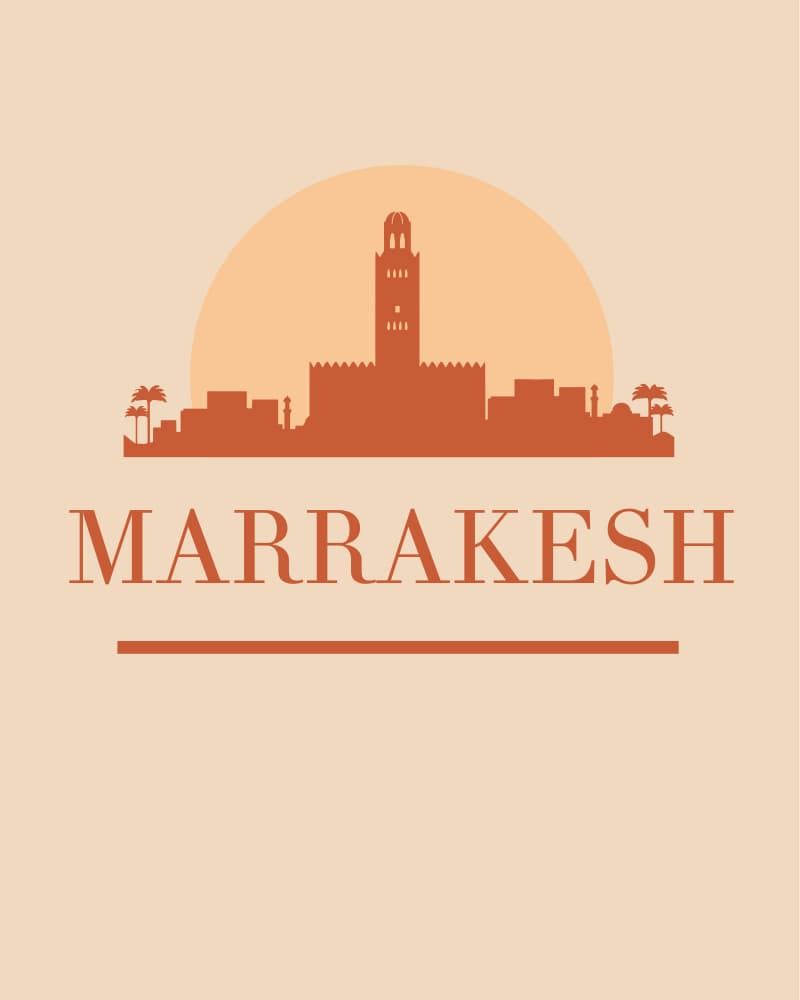 Marrakech Sunset Skyline by Emiliano Deificus — canvas wall art