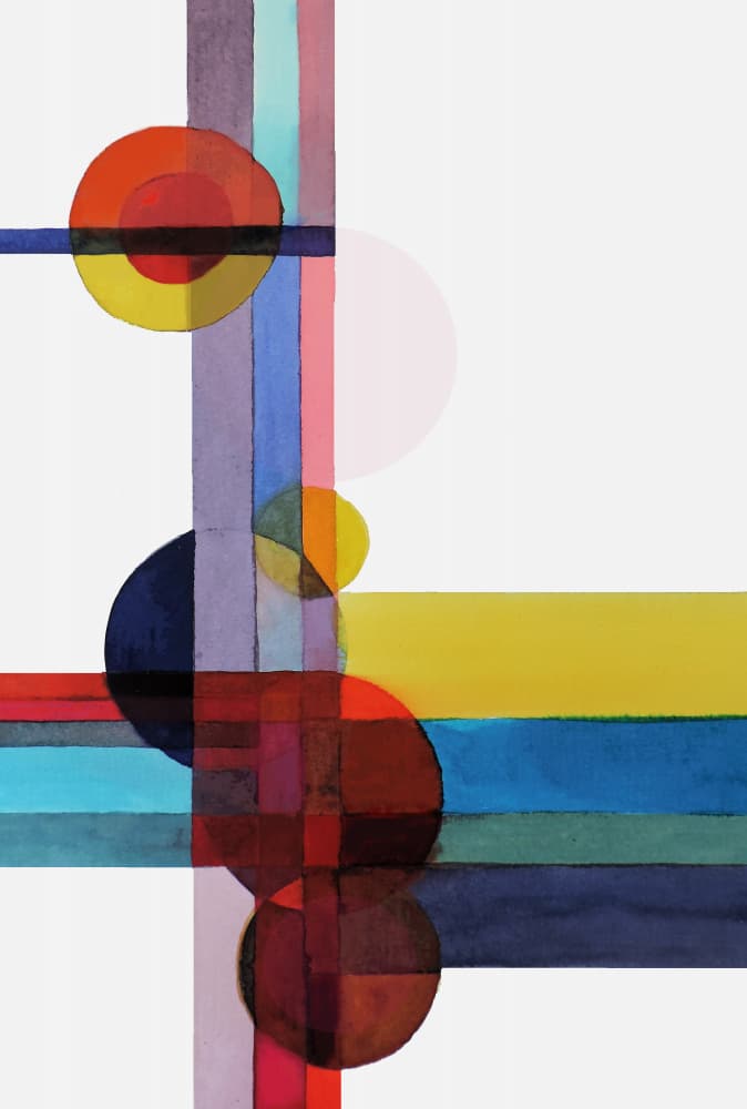 Colorful Geometric Abstract by Sylvie Demers — canvas wall art