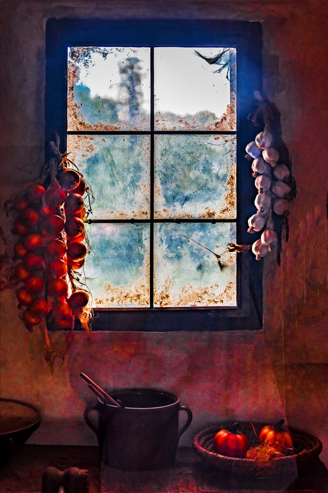 Autumn Kitchen Window by Ömer Ates Kızıltug — canvas wall art
