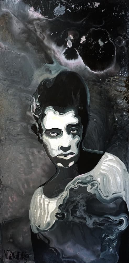Brooding Monochrome Man by Victor Tkachenko — canvas wall art